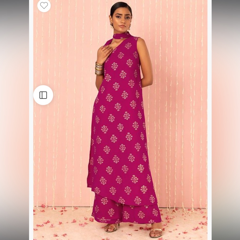 House of Indya Pink Indian Kurta with Pants M